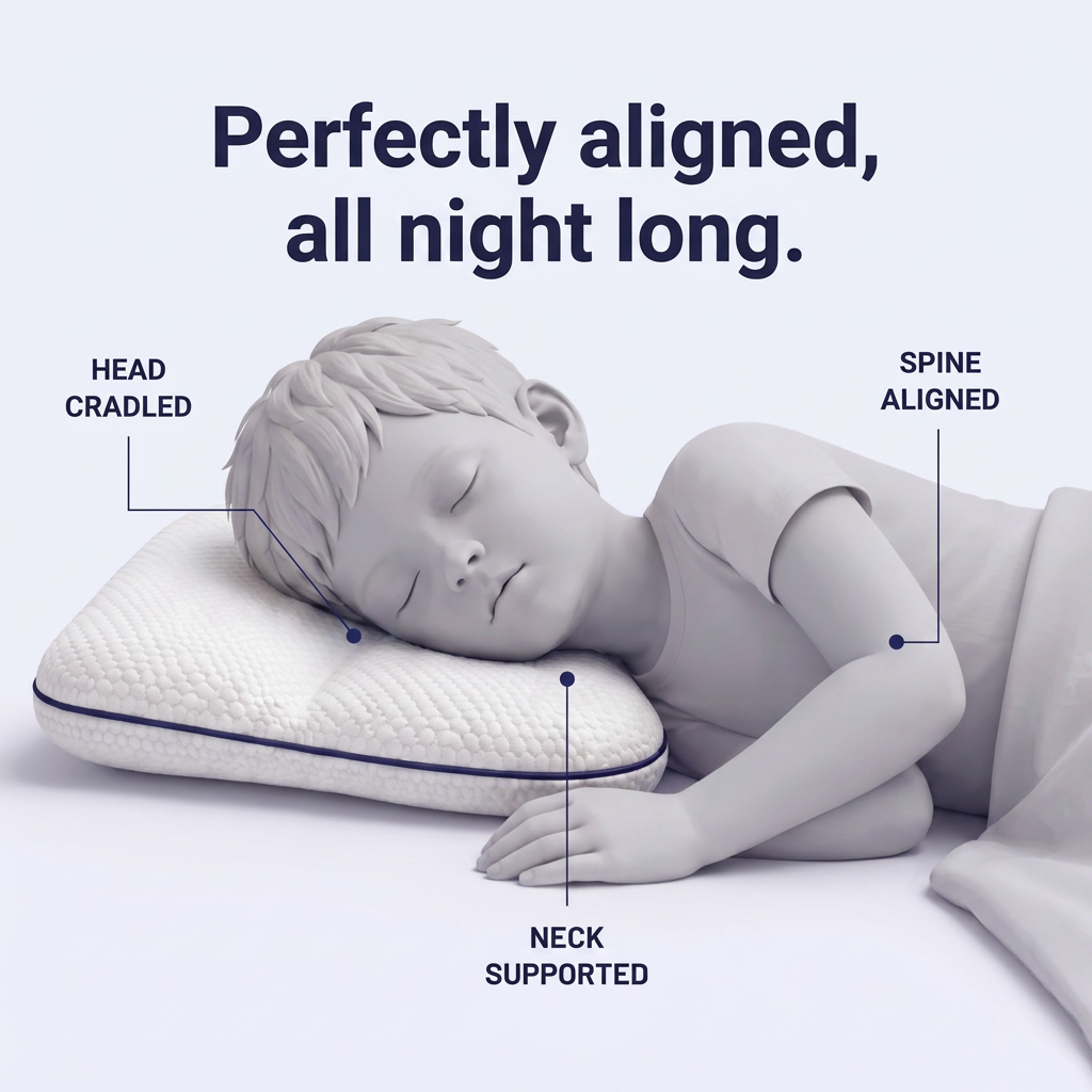 Head supported, mouth closed: he finally sleeps through the night