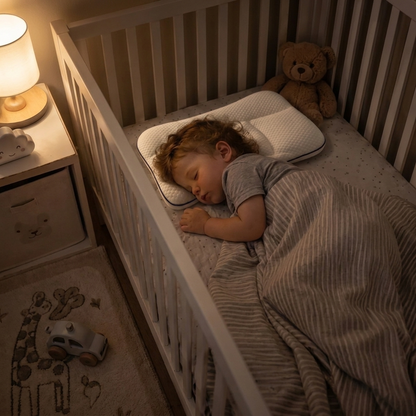 Head supported, mouth closed: he finally sleeps through the night