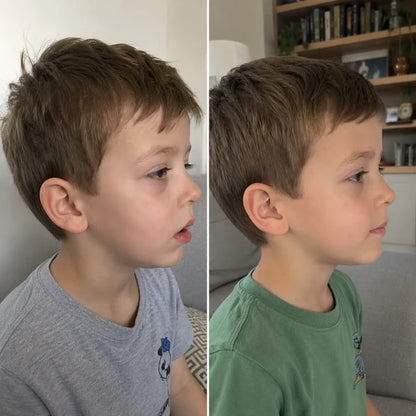 Head supported, mouth closed: he finally sleeps through the night